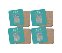 Thumbnail for Alejandro Velasco Astete International Airport CUZ Coaster 4-Pieces-Set - Turquoise