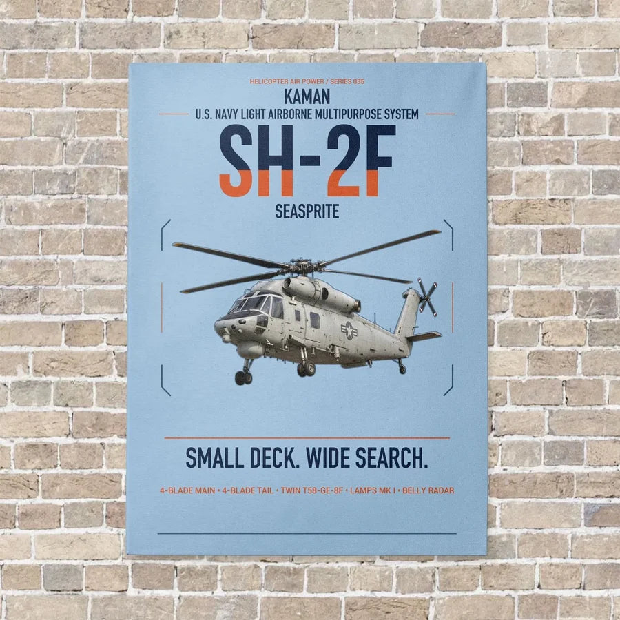 Kaman SH-2F Seasprite vertical canvas print - no frame - light blue background