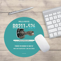 Thumbnail for RB211-524 design on turquoise round mouse pad