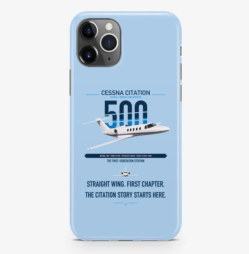 Cessna Citation 500 - Citation I design on light blue magsafe iphone case, for iPhone Pro Max