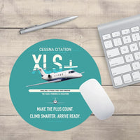 Thumbnail for Cessna Citation XLSPlus design on turquoise round mouse pad