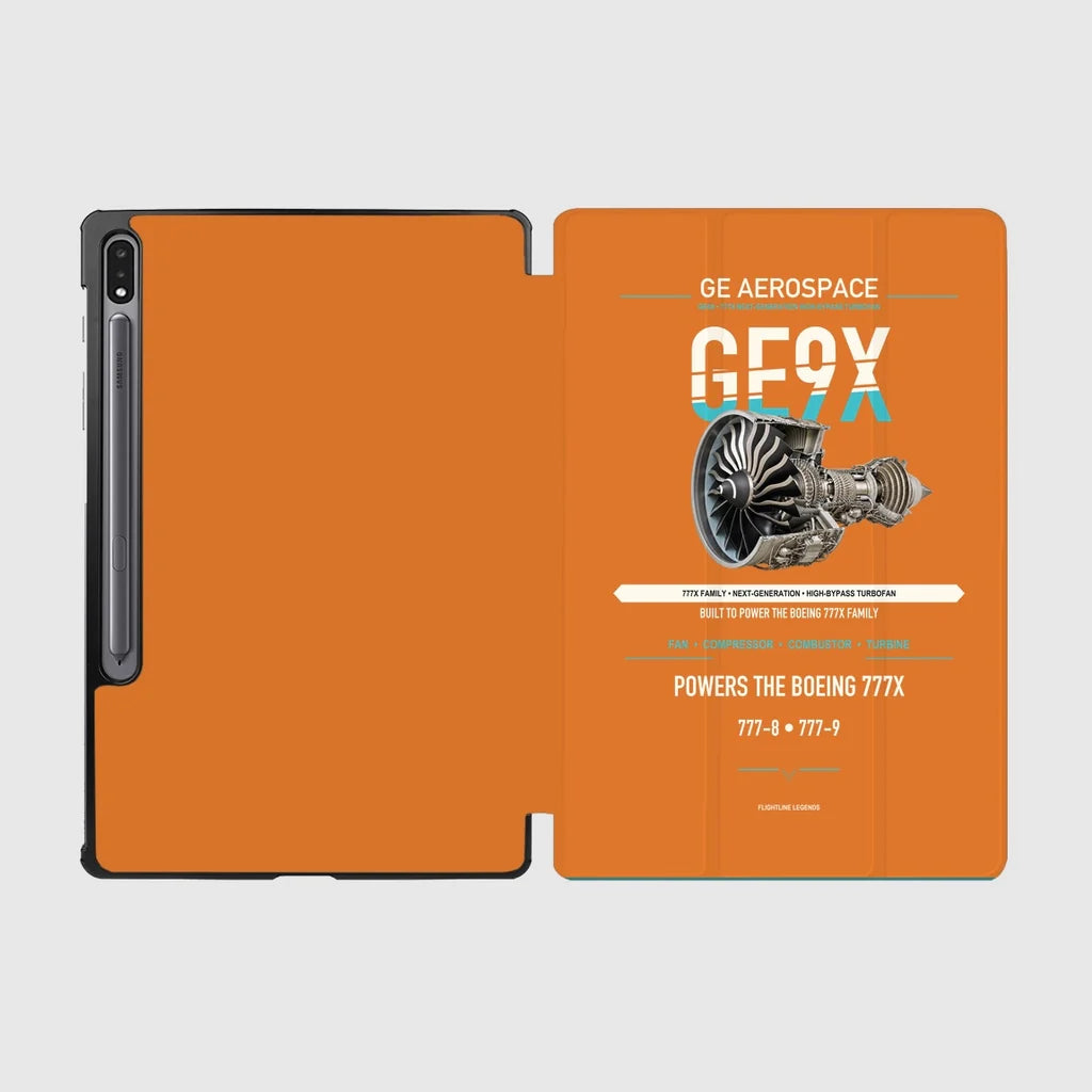GE9X design on orange samsung tablet tablet case