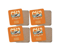 Thumbnail for Cessna 162 Skycatcher design on orange 4 pieces set coaster