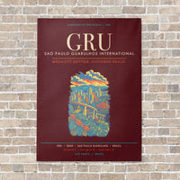 Thumbnail for Sao Paulo Guarulhos International Airport GRU - Canvas Framed - Dark Red