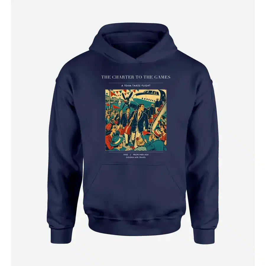 VINTAGE G4103 - The Charter To The Games - Premium Hoodie design on navyblue premium