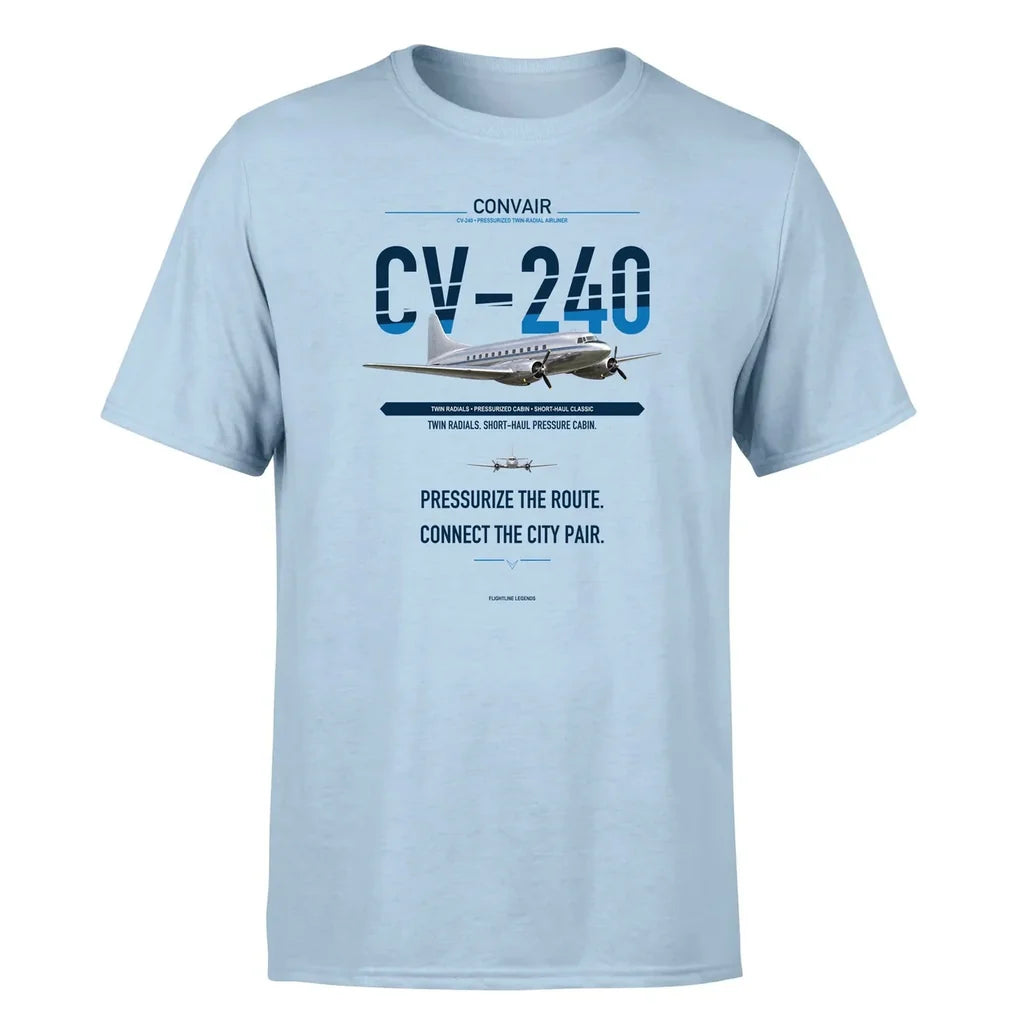 Convair CV-240 design on light blue single side