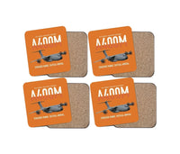 Thumbnail for Airbus A400M Atlas design on orange 4 pieces set coaster