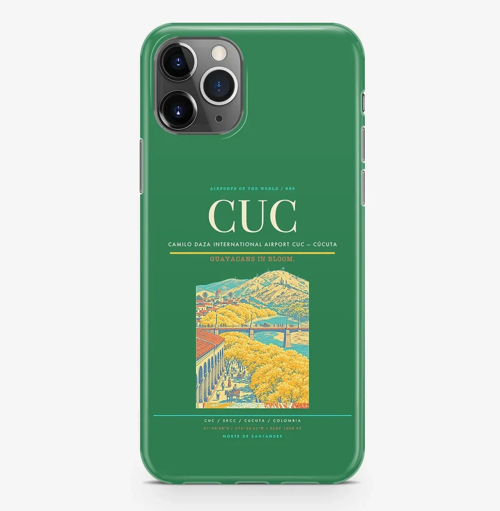 Cúcuta Airport (CUC) design on green iPhone 16 Pro MagSafe case