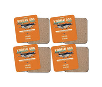 Thumbnail for Daher Kodiak 900 design on orange 4 pieces set coaster