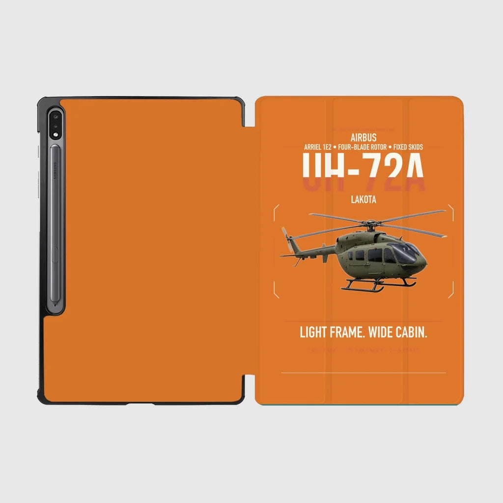 Airbus UH-72A Lakota design on orange samsung tablet tablet case