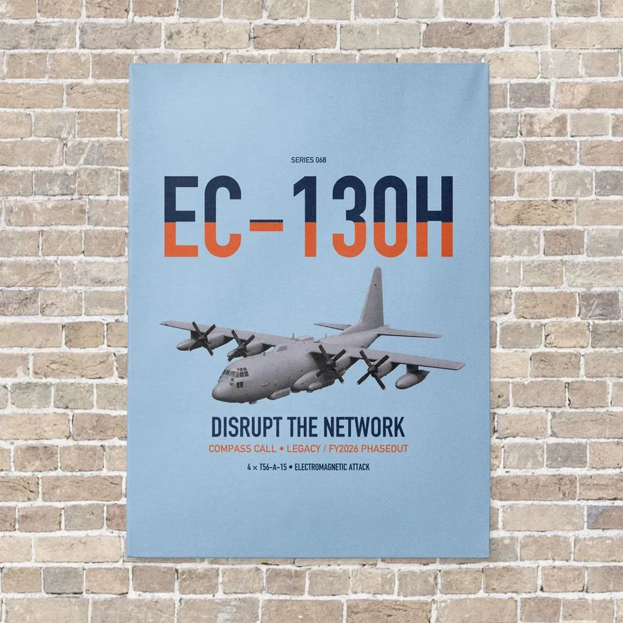 EC-130H Compass Call vertical canvas print - no frame - light blue background