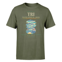 Thumbnail for Tri-Cities Airport (TRI) T-Shirt single-side front print in Green Army | tri-cities-airport-tri-double-side-t-shirt