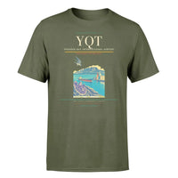 Thumbnail for Thunder Bay International Airport (YQT) T-Shirt single-side front print in Green Army | thunder-bay-international-airport-yqt-double-side-t-shirt