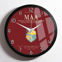 Thumbnail for Chennai International Airport MAA Wall-Clock Framed - Dark Red