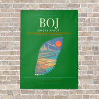 Thumbnail for Burgas Airport BOJ - Canvas No Frame - Green