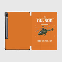 Thumbnail for Bell OH-58D Kiowa Warrior design on orange samsung tablet tablet case