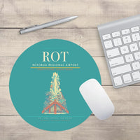 Thumbnail for Rotorua Regional Airport (ROT) design on turquoise round mouse pad