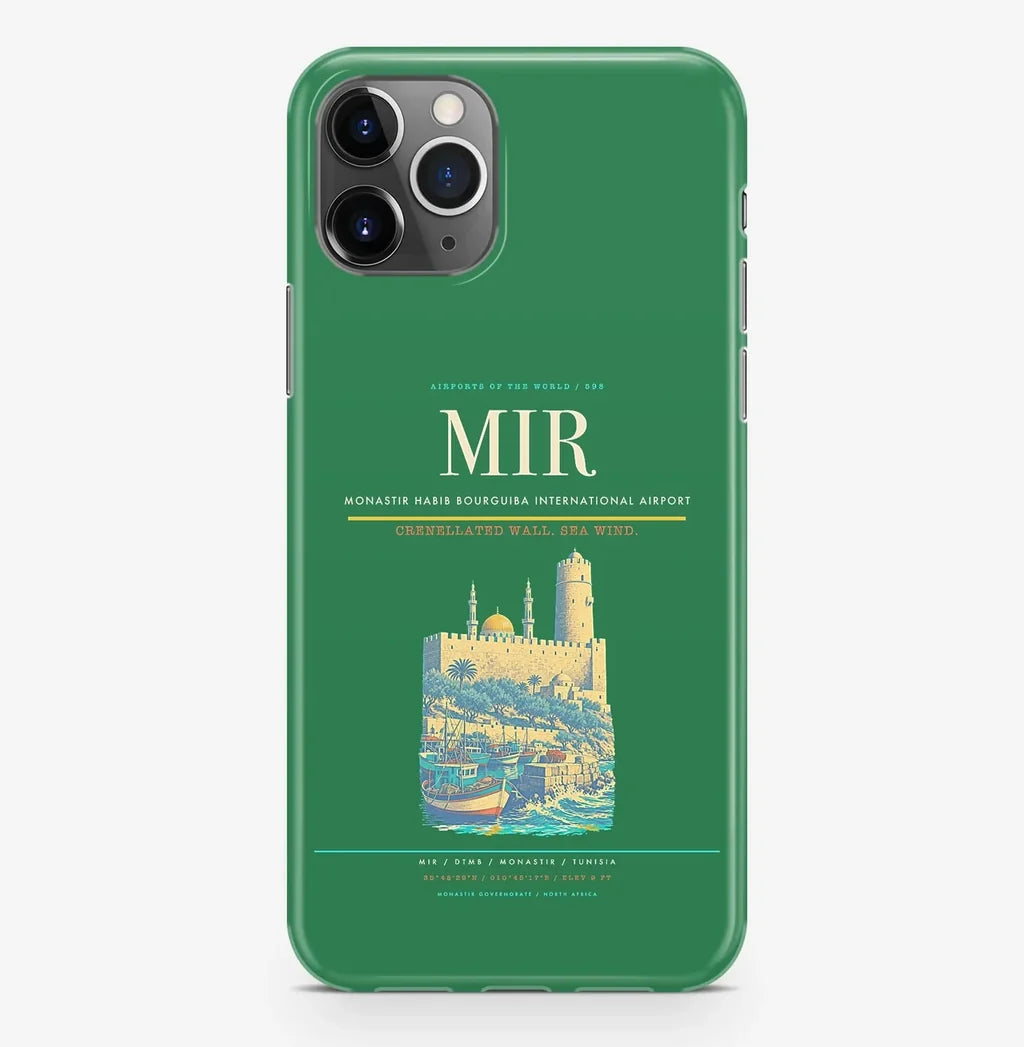 Monastir Airport (MIR) design on green iPhone 16 Pro MagSafe case
