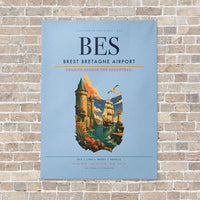 Thumbnail for Brest Bretagne Airport BES - Canvas No Frame - Light Blue