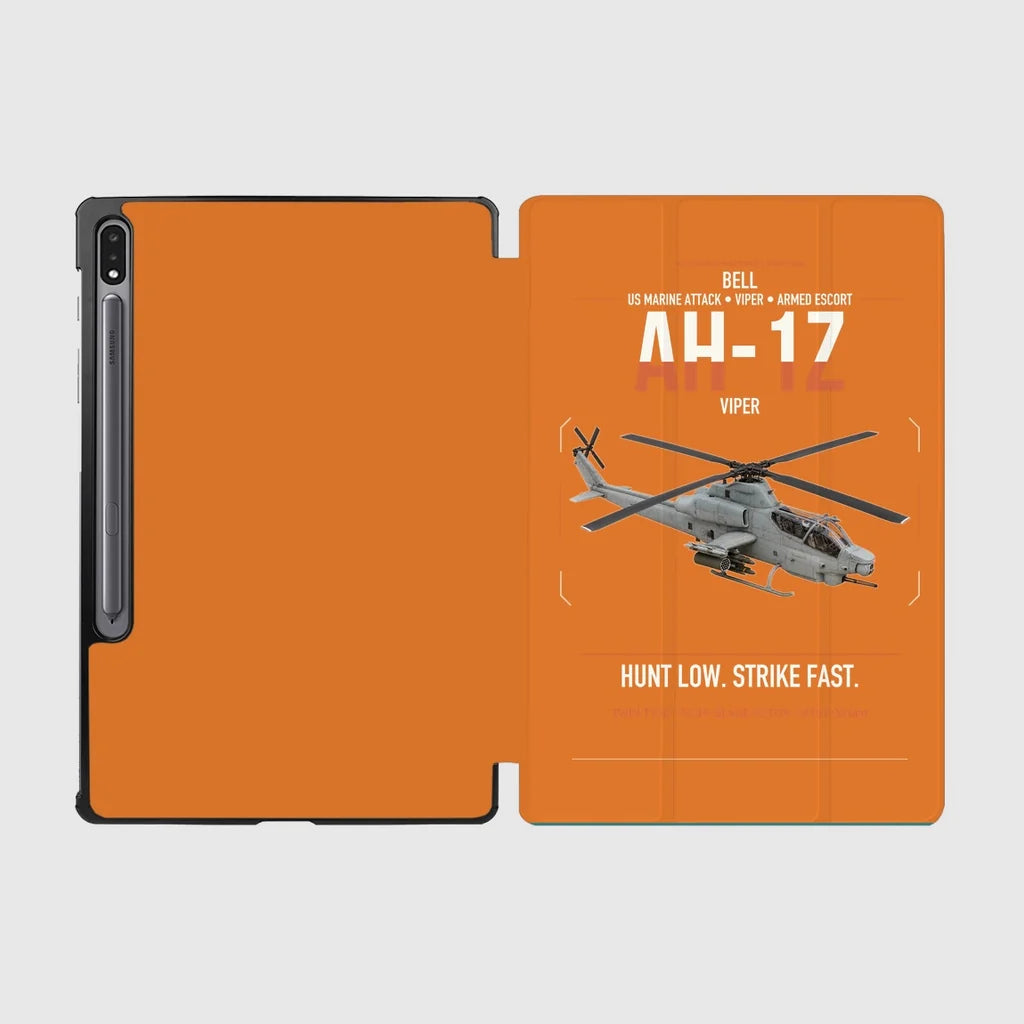 Bell AH-1Z Viper design on orange samsung tablet tablet case
