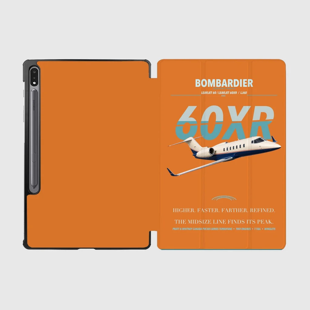 Bombardier Learjet 60XR design on orange samsung tablet tablet case