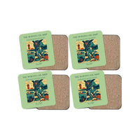 Thumbnail for The Morning Oil Drip - Designed Coasters design on light green 4-pieces-set