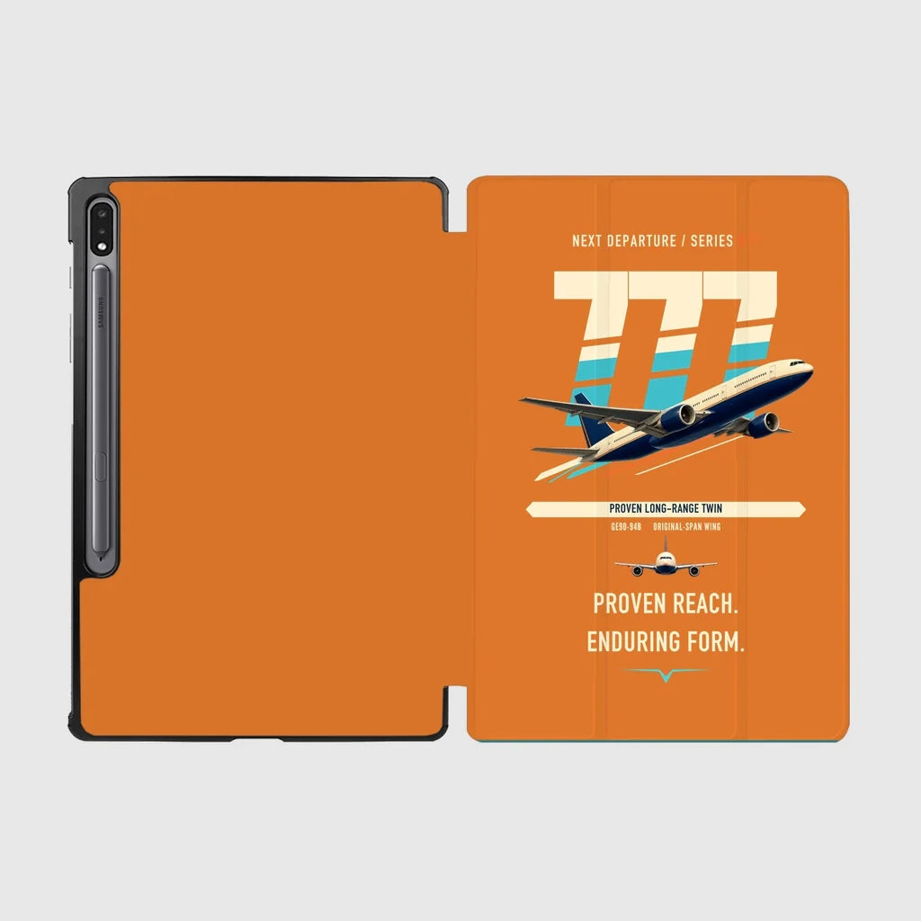 Boeing 777-200ER design on orange samsung tablet tablet case