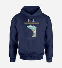 Thumbnail for Manas International Airport (FRU) design on navy blue hoodie single-side print