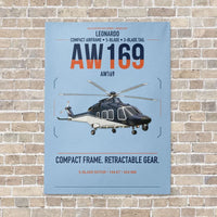 Thumbnail for Leonardo AW169 vertical canvas print - no frame - light blue background
