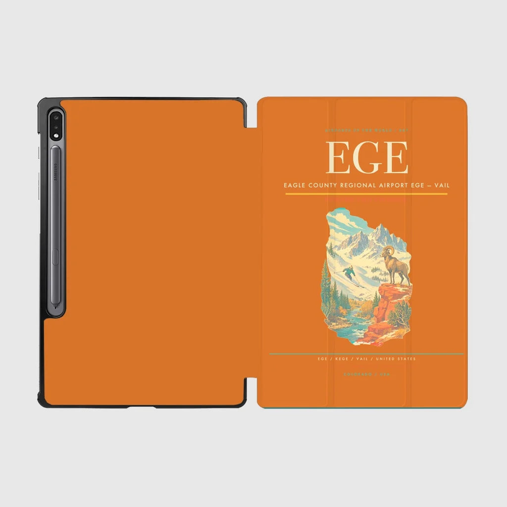 Eagle County Regional Airport (EGE) design on orange samsung tablet tablet case