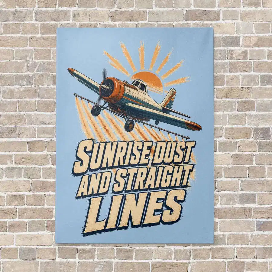 Sunrise Dust And Straight Lines vertical canvas print - no frame - light blue background