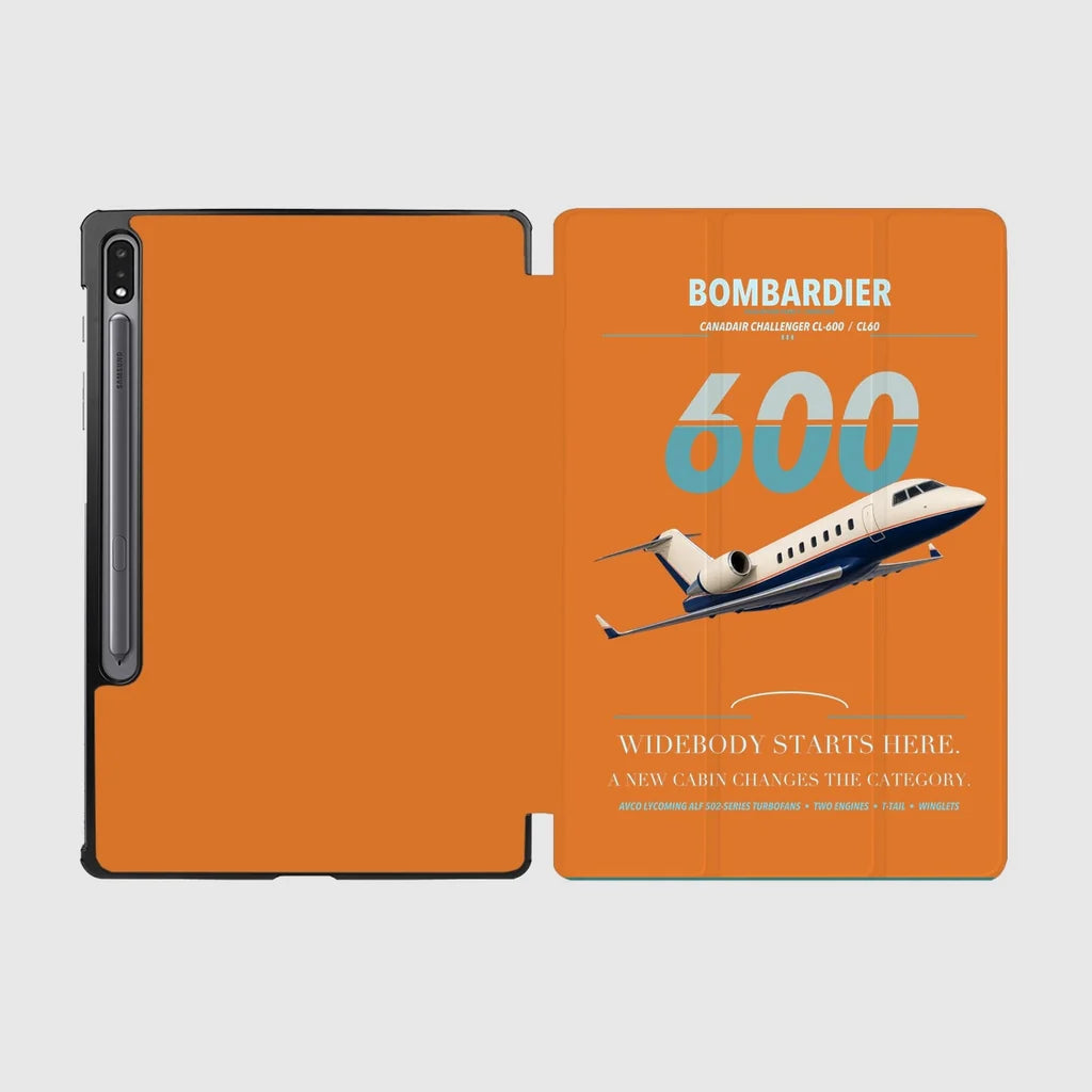 Bombardier Challenger 600 design on orange samsung tablet tablet case
