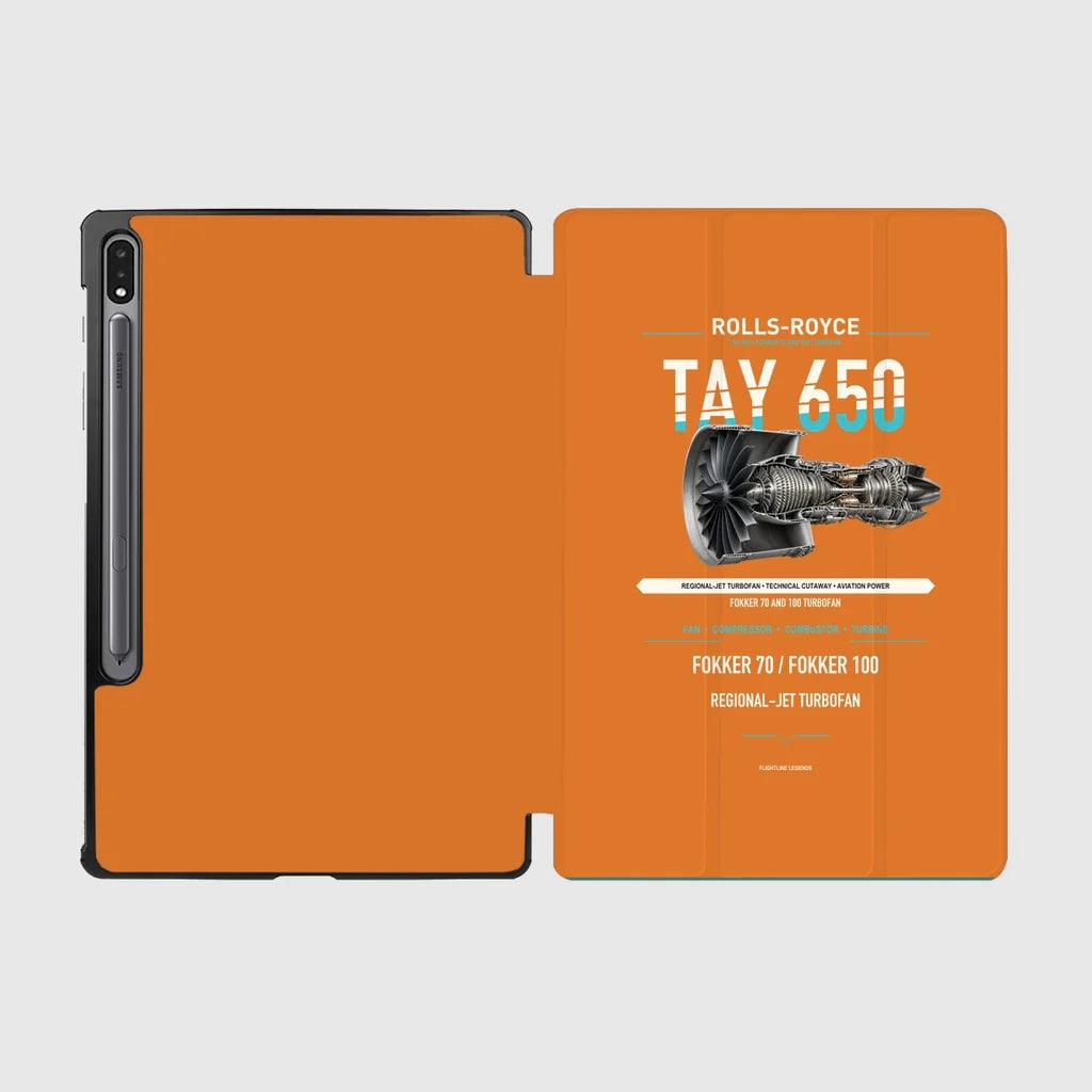 TAY 650 design on orange samsung tablet tablet case