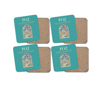 Thumbnail for Poznan - awica Henryk Wieniawski Airport POZ Coaster 4-Pieces-Set - Turquoise