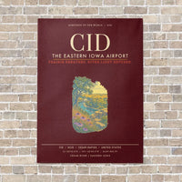 Thumbnail for The Eastern Iowa Airport CID - Canvas Framed - Dark Red