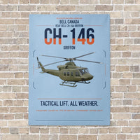 Thumbnail for Bell Canada CH-146 Griffon vertical canvas print - no frame - light blue background