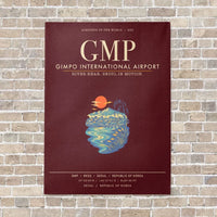 Thumbnail for Gimpo International Airport GMP - Canvas Framed - Dark Red