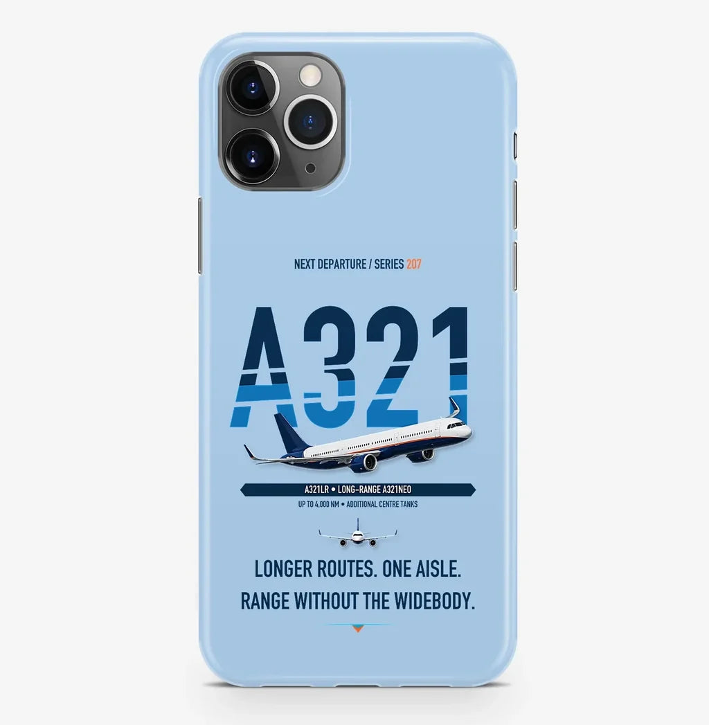 Airbus A321LR Case ProMax design on light blue iphone case promax