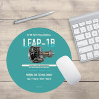 Thumbnail for CFM LEAP-1B design on turquoise round mouse pad