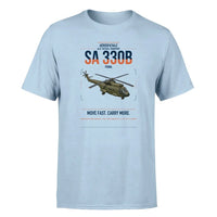 Thumbnail for Aérospatiale SA 330B Puma design on light blue t-shirt, single-side print