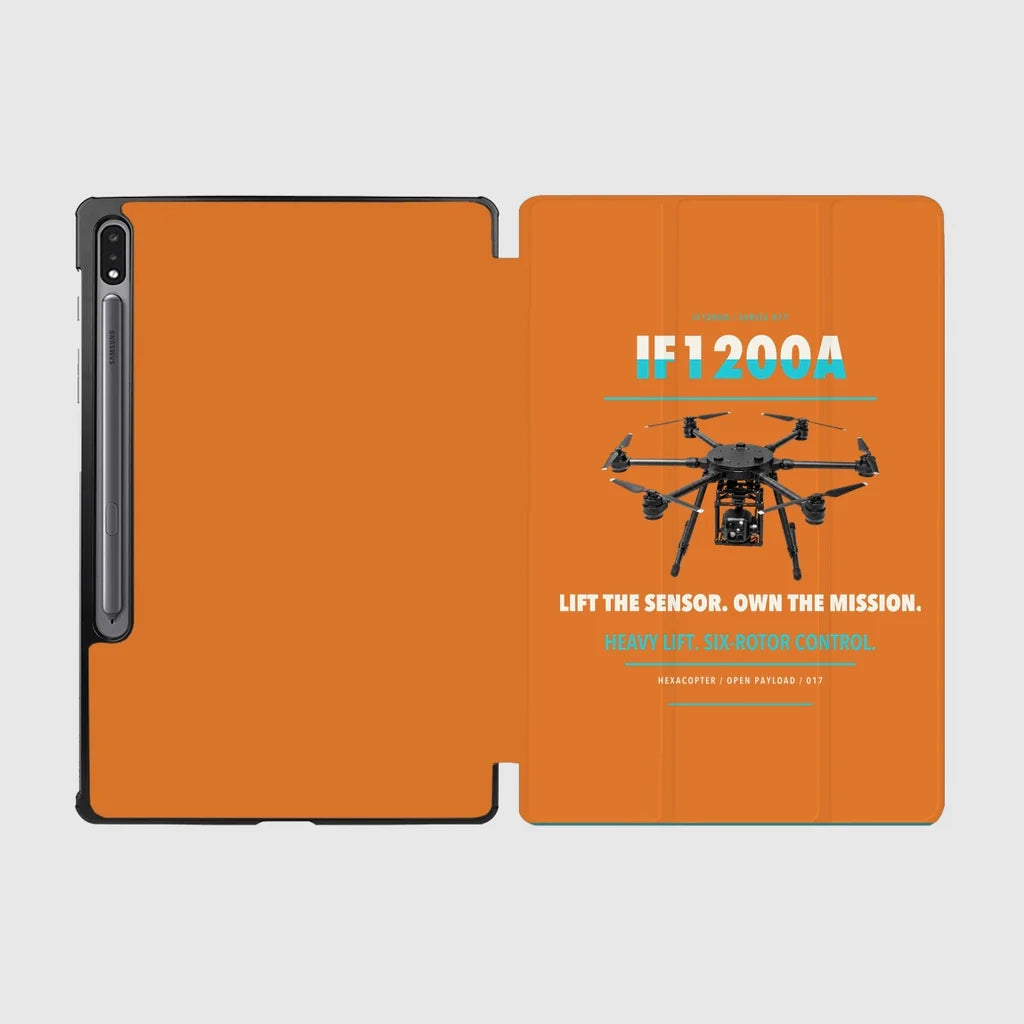 Inspired Flight IF1200A design on orange samsung tablet tablet case