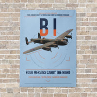 Thumbnail for Avro Lancaster B I vertical canvas print - no frame - light blue background