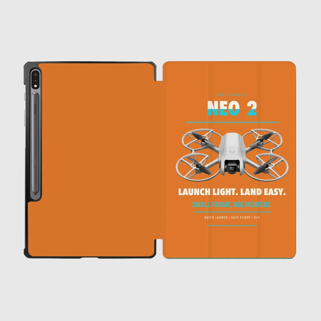 DJI Neo 2 design on orange samsung tablet tablet case