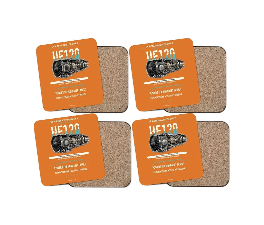 HF120 design on orange 4 pieces set coaster