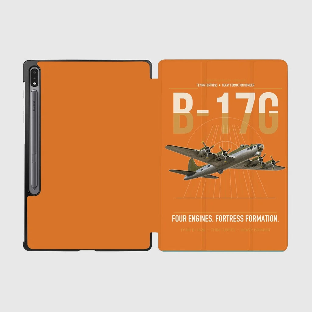 B-17G Flying Fortress design on orange samsung tablet tablet case