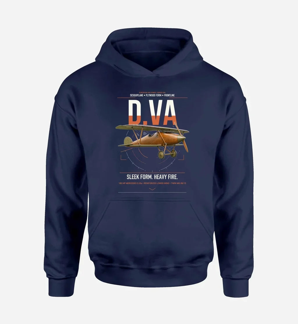 Albatros D.Va design on navy blue double-side hoodie, single-side print