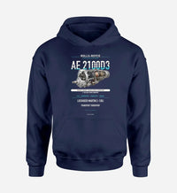 Thumbnail for AE 2100D3 design on navy blue hoodie single side