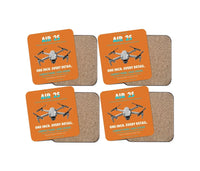 Thumbnail for DJI Air 2S design on orange 4 pieces set coaster