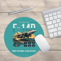Thumbnail for F-14D Tomcat design on turquoise round mouse pad