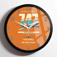 Thumbnail for Boeing 747-400 design on orange framed wall clock
